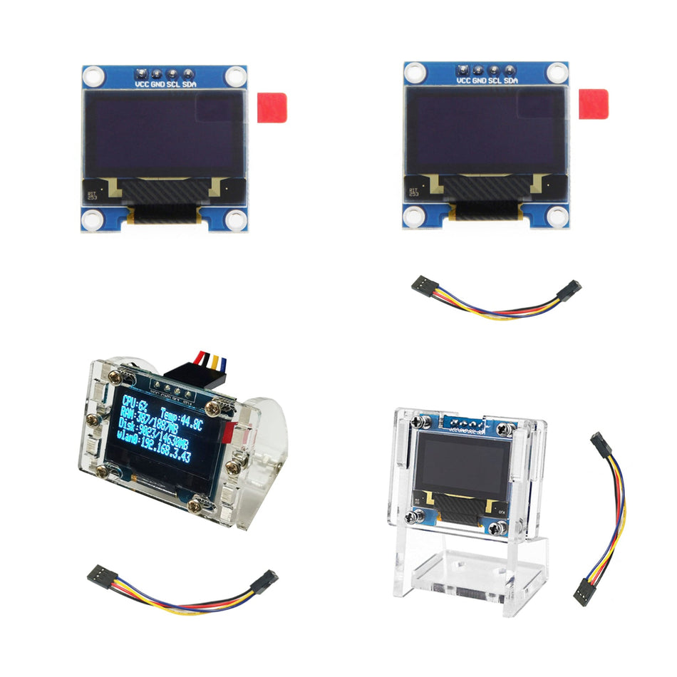 Raspberry Pi 4B 0,96-Zoll-OLED-Anzeigemodul IP-Festplatteninformationsanzeige