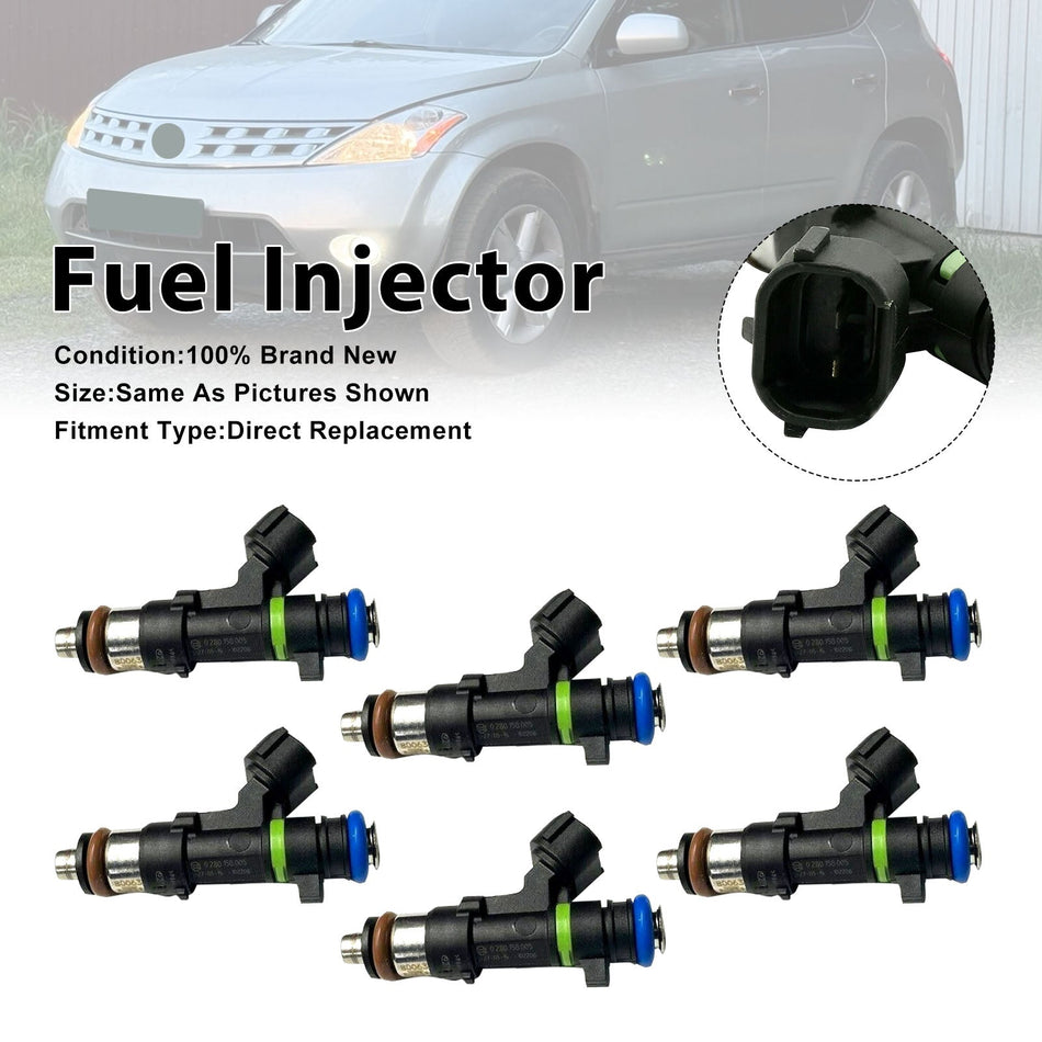 6 Stück Einspritzdüsen für Nissan Murano 2003-2004 und Quest 2004-2009, Teilenummer 16600-7y000