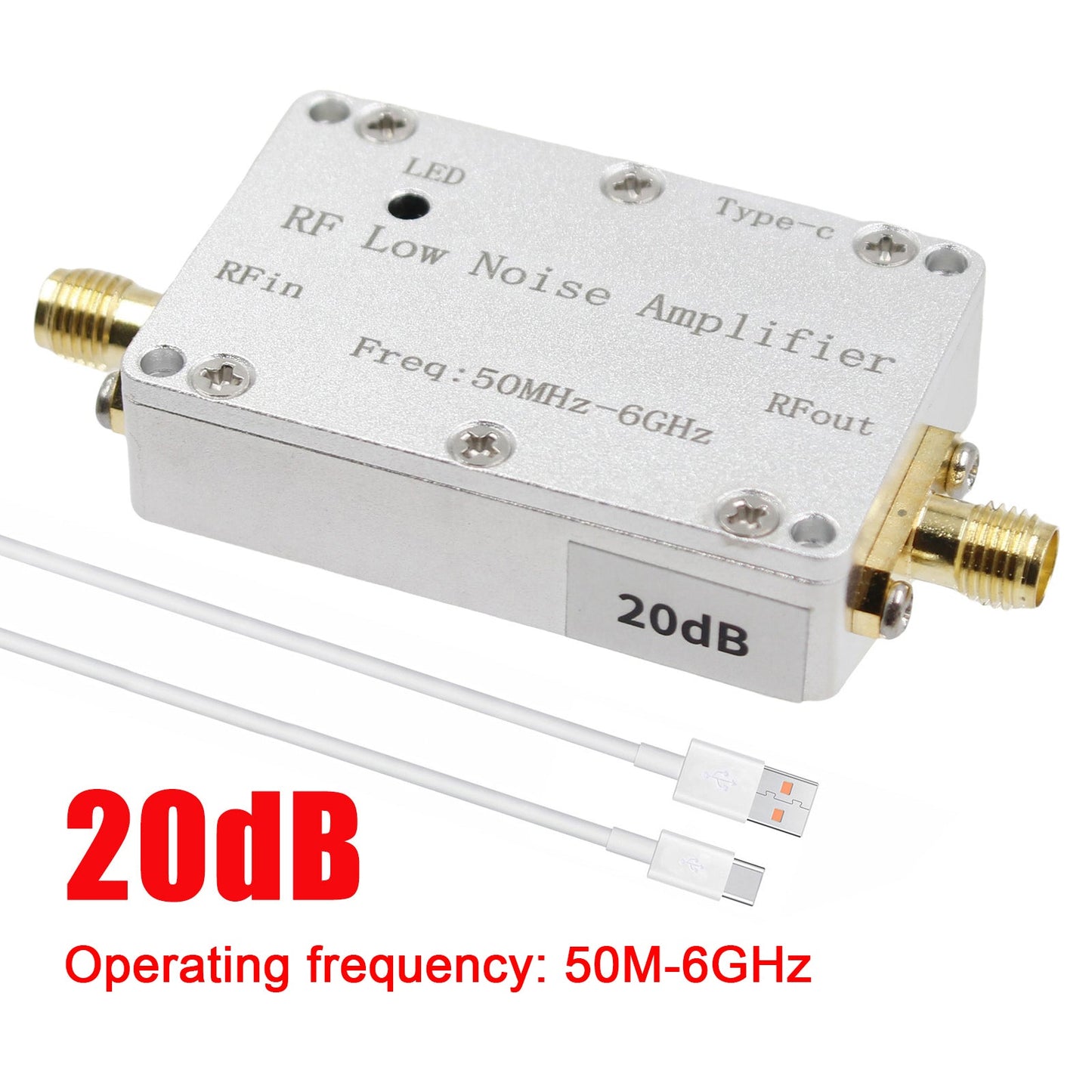 50m-6GHz Radio Frequenz Verst?rker 20dB 30dB High-Gain Front LNA Niedrigen Rauschen Signal