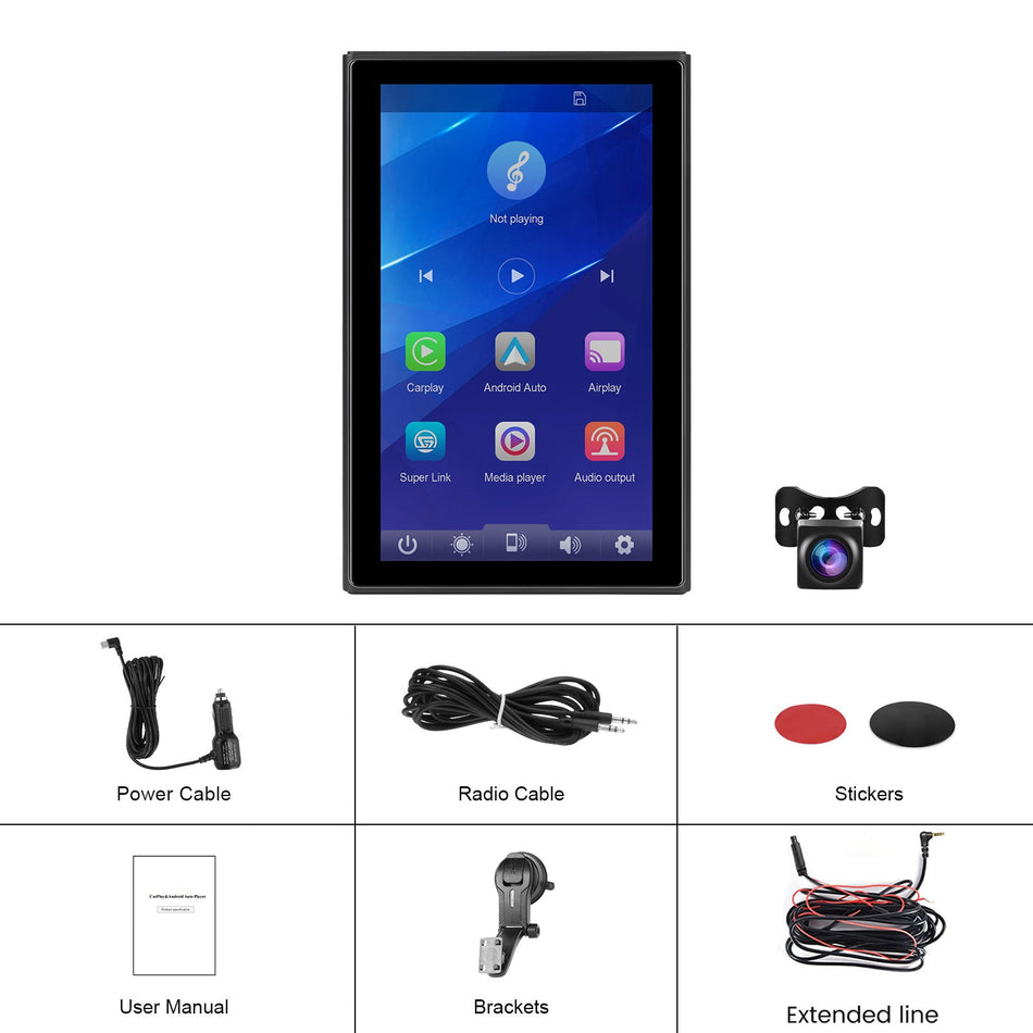 7-Zoll-Voll-Touchscreen Apple CarPlay Android Auto Switching Display AHD-Kamera