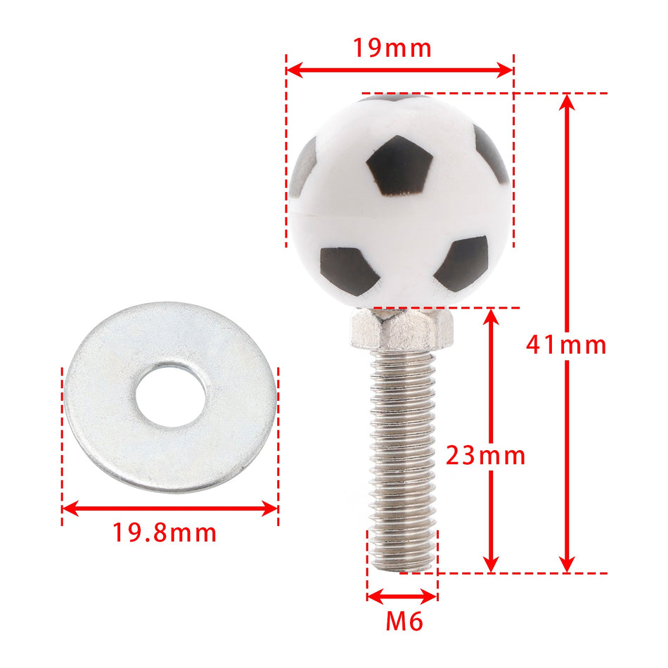 2x Custom SOCCER Kennzeichenschraube Kunststoff Motorrad Chopper Trike