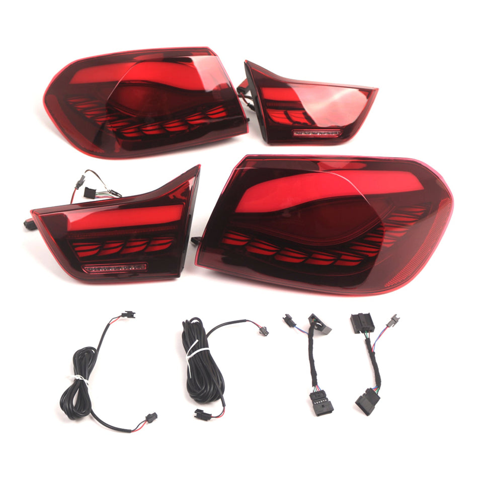 2014–2020 BMW M4 F82 F83 (Limousine/Coupé/Cabrio) L&amp;R rote LED-Rückleuchten, Rückleuchtenbaugruppe 63217296100 63217296099