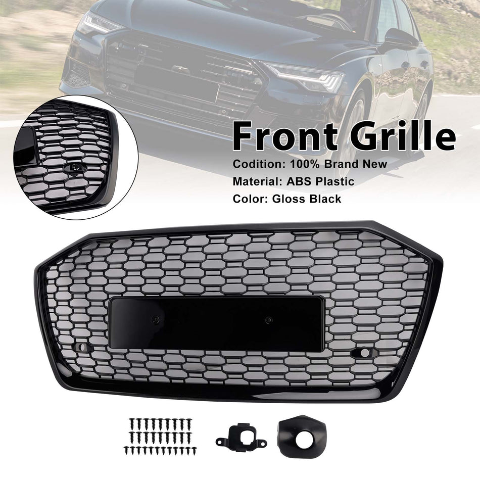 RS6 Style Honeycomb Mesh Front Grille Grill Für Audi A6 S6 2019-2023 W/O ACC