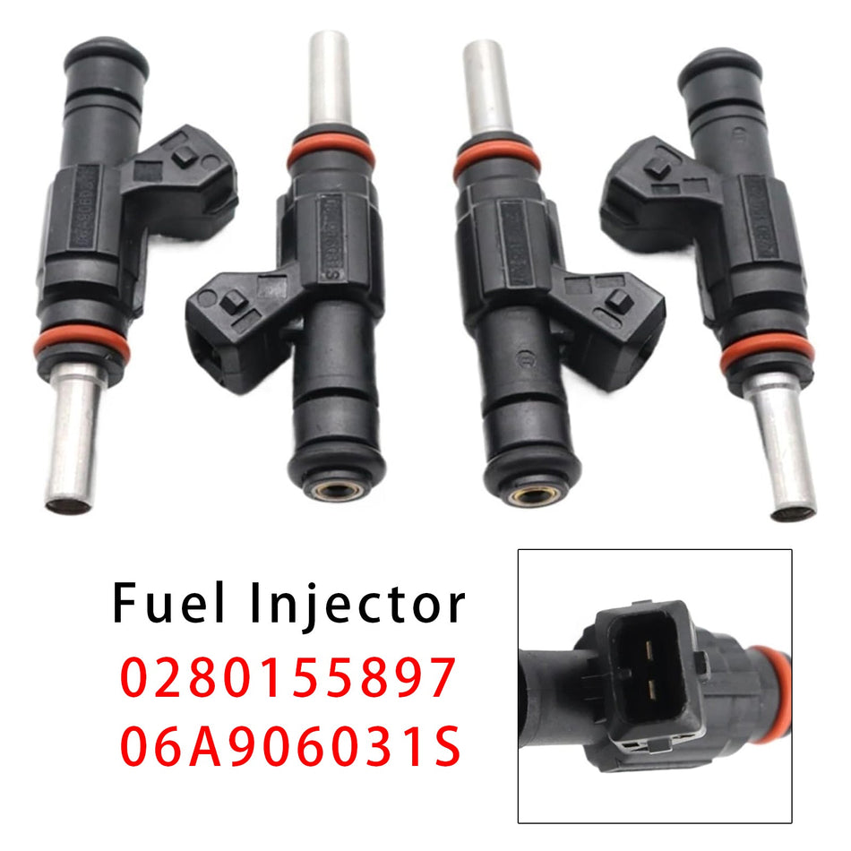 4 Stück Einspritzdüsen für VW Golf IV, Audi TT, A3, Seat 1.8T 0280155897 06A906031S