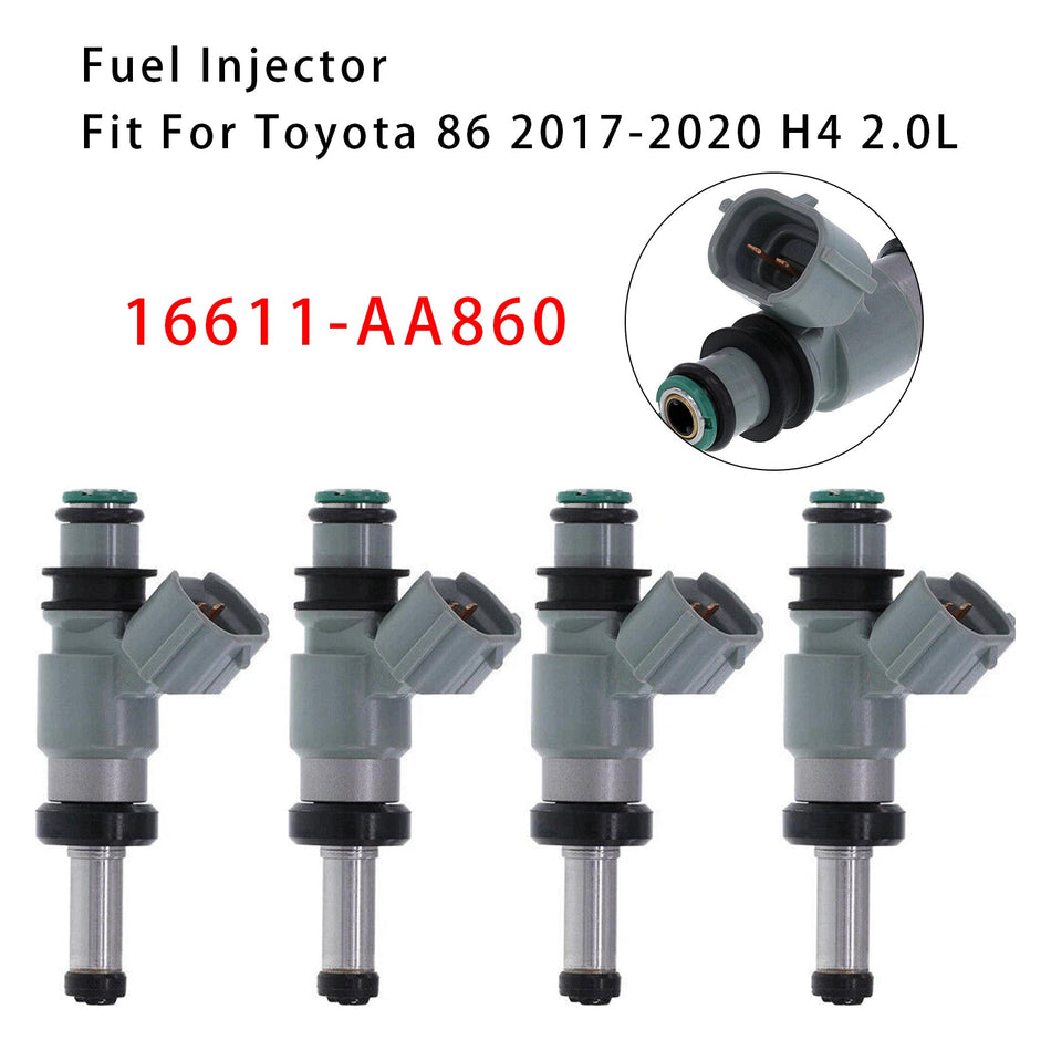 4 Stück Kraftstoffeinspritzdüsen für Subaru BRZ, Scion FR-S, Toyota 86 2.0L (13-20), Teilenummer 16611-AA860