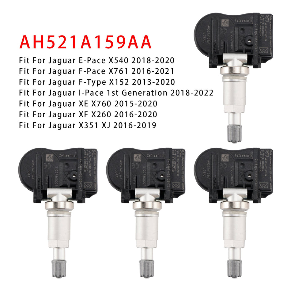 4X TPMS Reifendrucksensor Für Land Rover Jaguar AH521A159AA