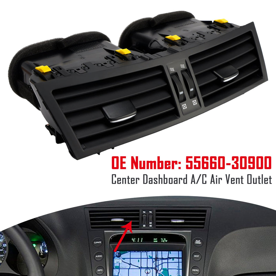 2006–2011 Lexus GS350 GS450H Mittelarmaturenbrett Klimaanlage Lüftungsschlitz 55660–30900