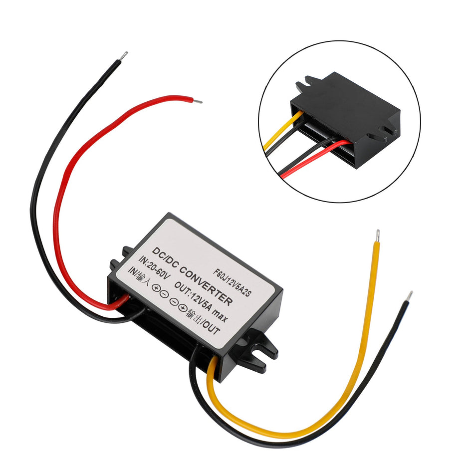 DC Spannungsregler Buck Converter DC 20-60V bis 12V 5A 60W Step Down Reducer