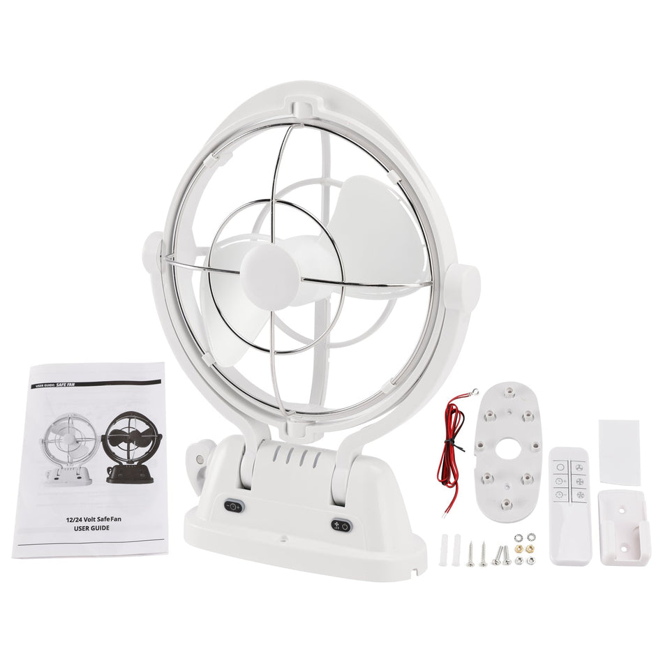 12V/24V Lüfter mit automatischer Spannungserkennung und geringem Stromverbrauch für Boote und Wohnmobile, Weiß