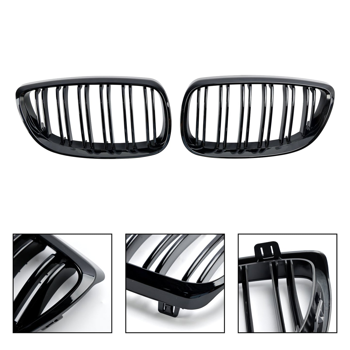 Glänzend Schwarz Front Niere Grill Grille Fit BMW E92 E93 328i 335i 2006-2010 2DR