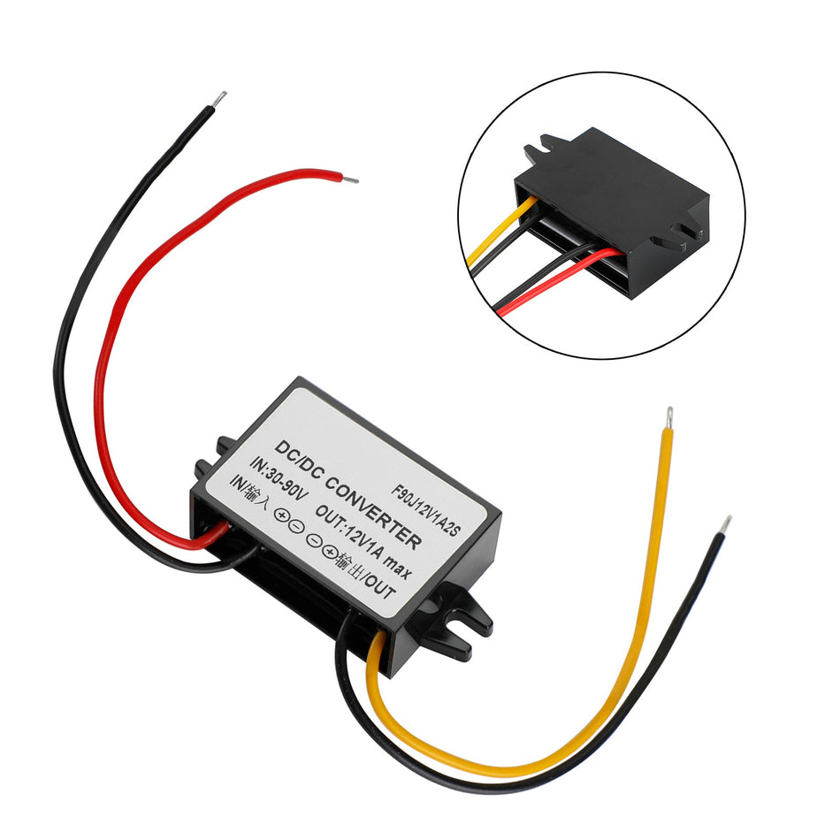 1A Wasserdichter DC/DC-Wandler Netzteilregler 30-90V Step Down auf 12V