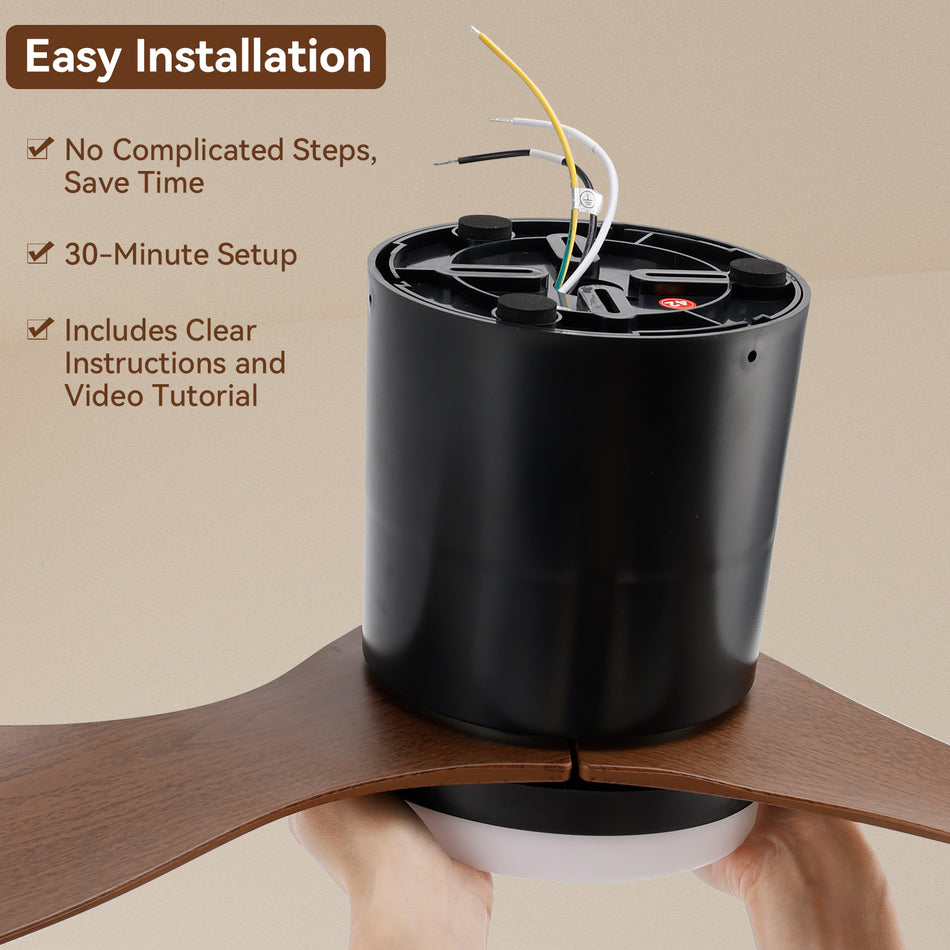 DC-Motor Fernbedienung/App-Steuerung 42" Deckenventilator mit Licht dimmbare LED