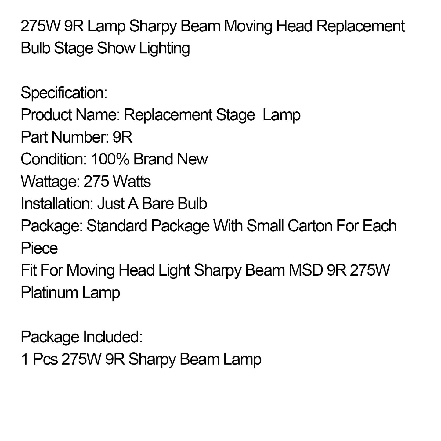 MSD 20R 440W Lampe Sharpy Beam Moving Head Ersatzbirne Bühnenshow-Beleuchtung