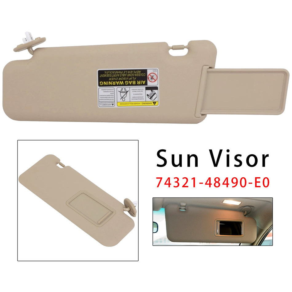 Beige Sonnenblende rechts 74321-48490-E0 für Toyota Highlander 2008-2013