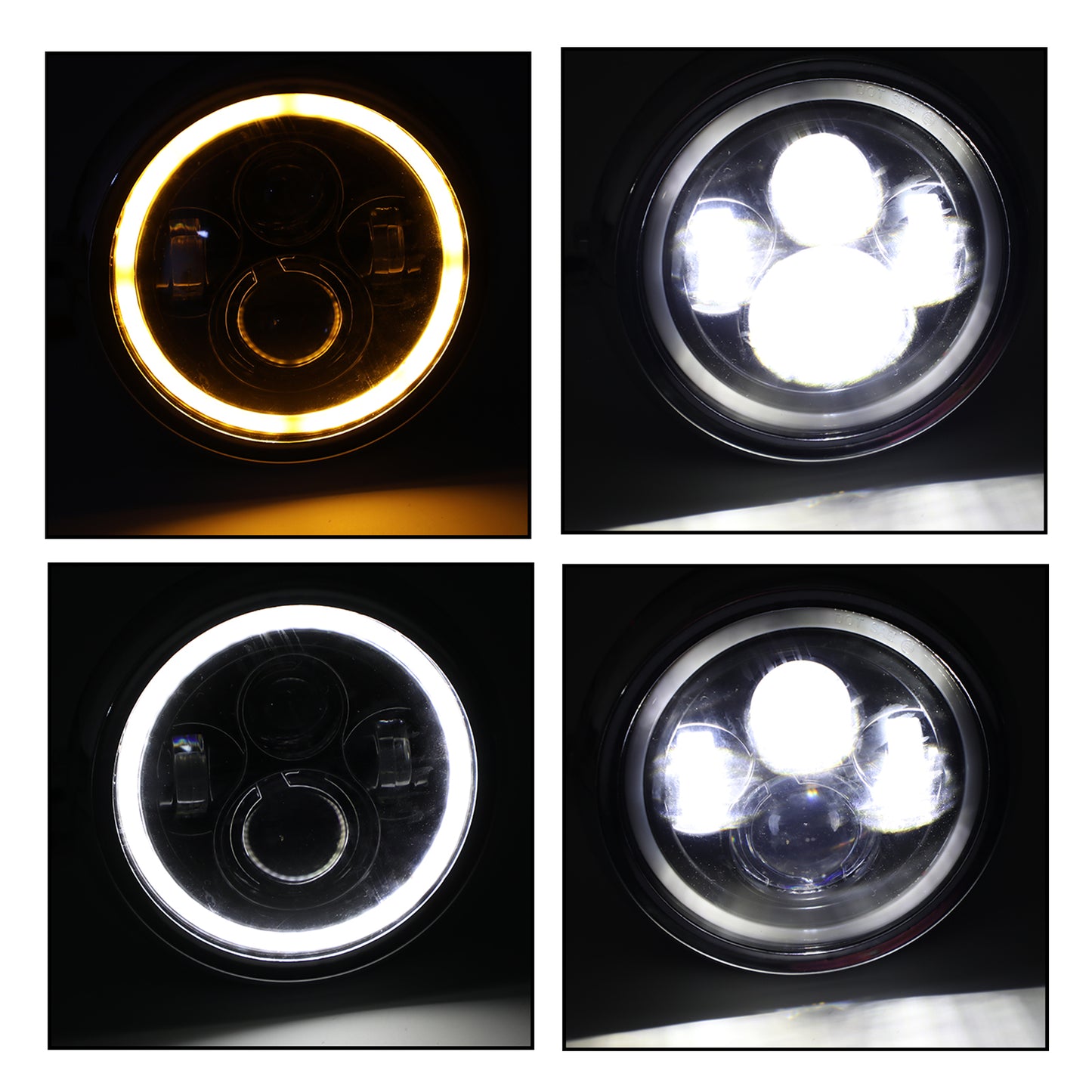 7 Zoll LED-Scheinwerfer High/Low + DRL für Motorrad Dyna Cafe Racer Bobber