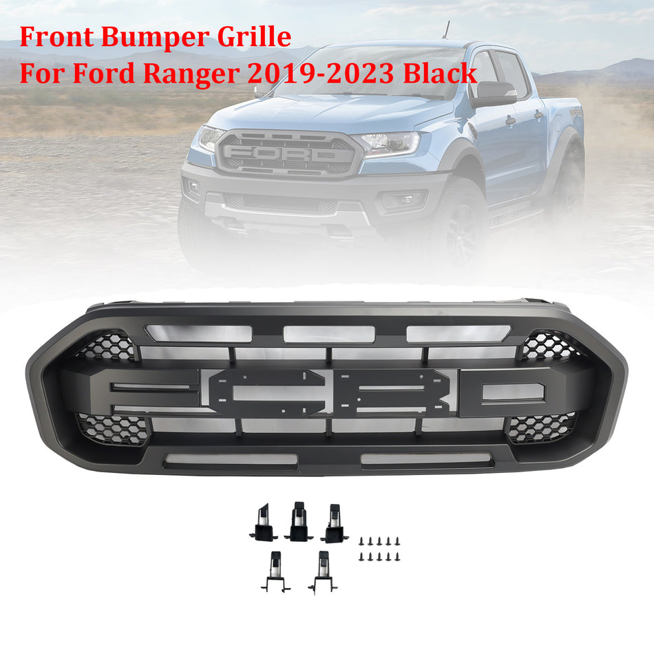Schwarzer Raptor Style Frontstoßstangen-Kühlergrill für Ford Ranger 2019–2023