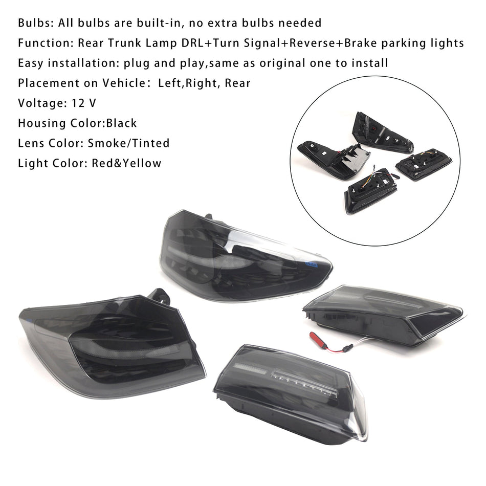 2018–2020 BMW 5 G30 G38 L &amp; R getönte LED-Rückleuchten, Rückleuchtenbaugruppe 63217376469 63217376470