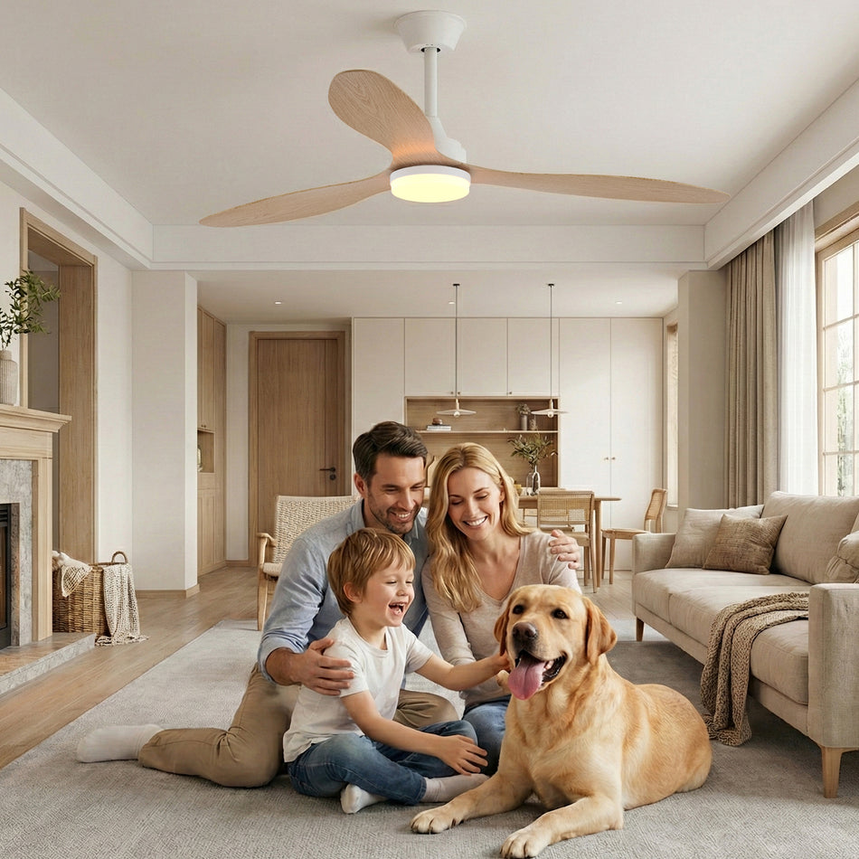 Schwarz-Weiß Fernbedienung Moderne 52" Pendelleuchte Deckenventilator mit Licht