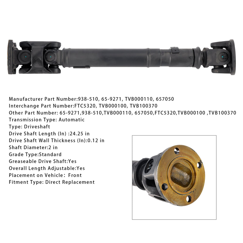 Vordere Antriebswelle Prop Welle TVB000100 Für Land Rover Discovery 1999-2004