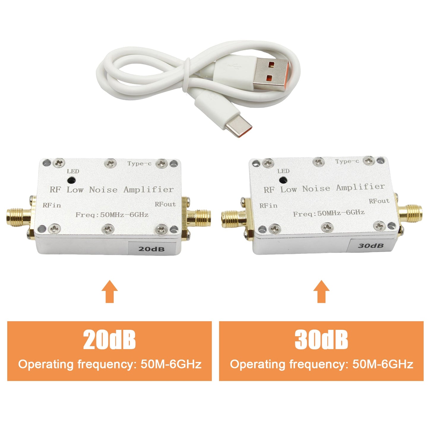 50m-6GHz Radio Frequenz Verst?rker 20dB 30dB High-Gain Front LNA Niedrigen Rauschen Signal