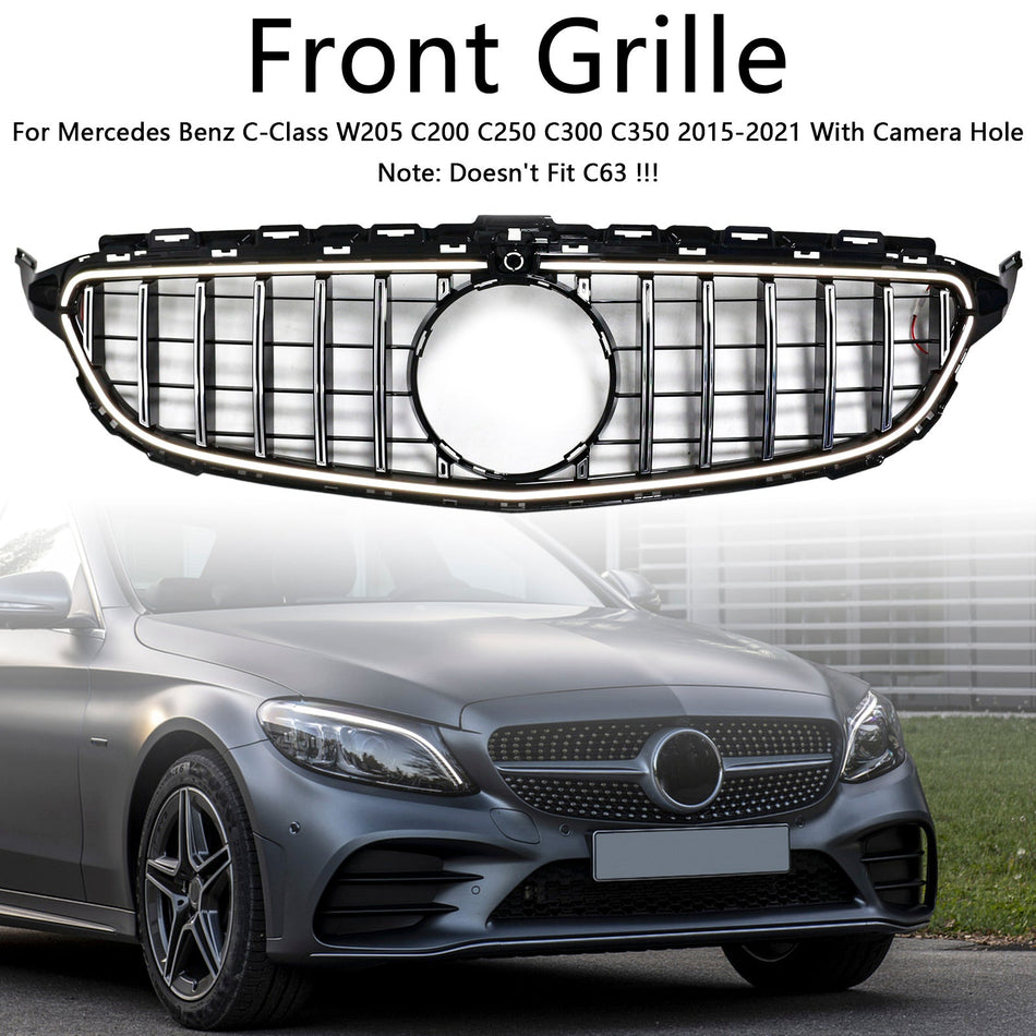 2015-2021 Mercedes W205 C250 C300 mit LED Chrom Frontstoßstangengrill