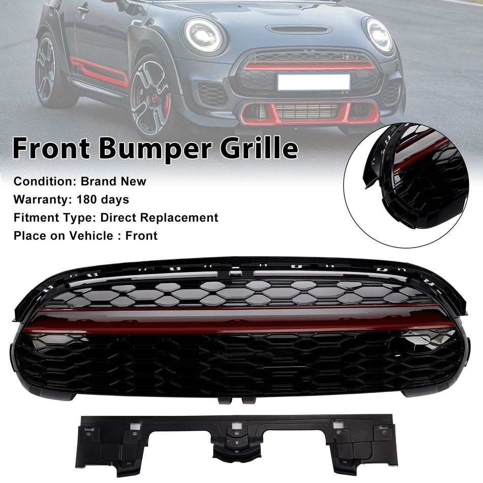 GP-Style Glanz Schwarz Rot Trim Frontgrill Fit Mini Cooper F55 F56 F57 2014-2021