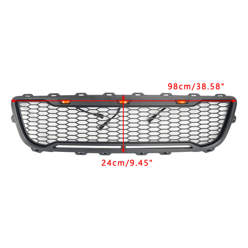 Frontgrill in Wabenoptik, mattschwarz, passend für Ford F150 (1999–2003), mit LED