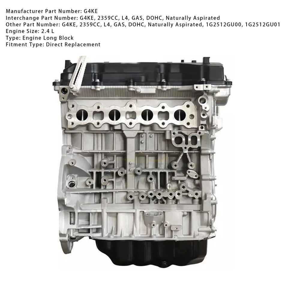 G4KE Long Block Engine Assembly Für Hyundai Santa Sonata Tucson 2.4L 2007-2021