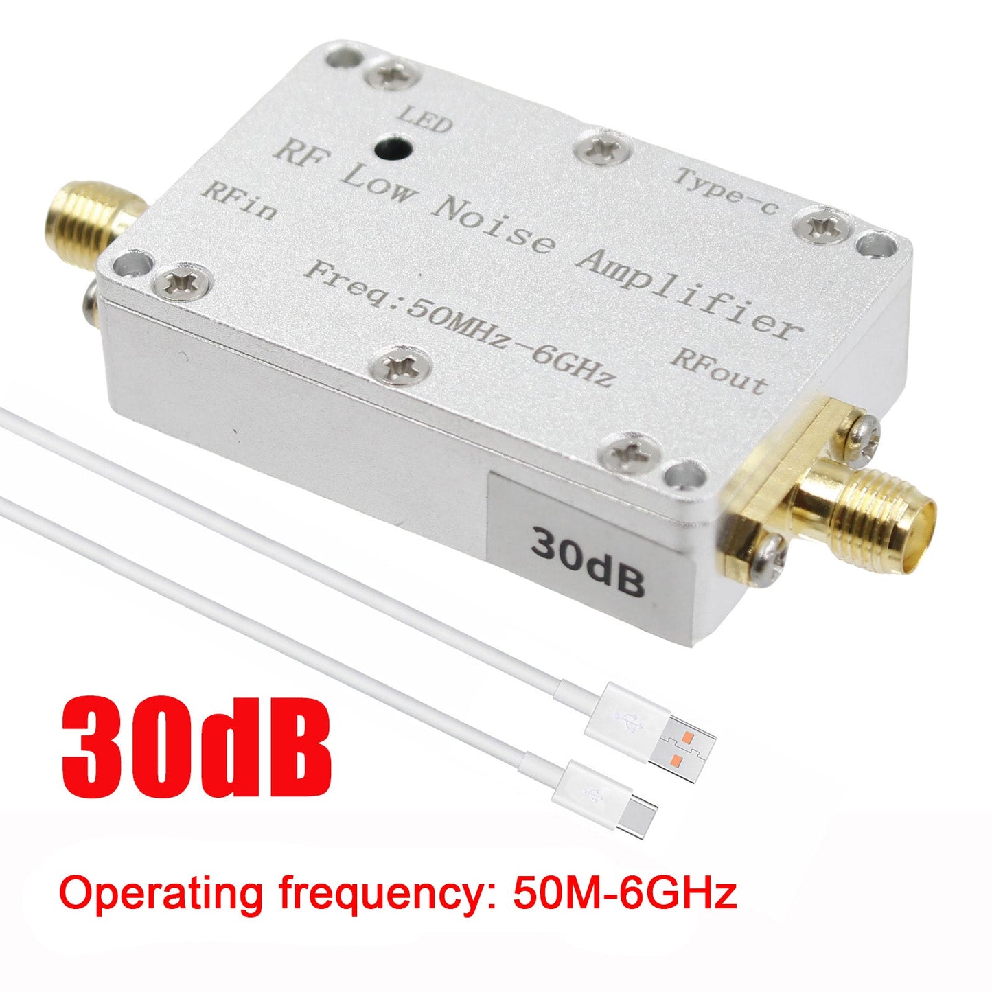 50m-6GHz Radio Frequenz Verst?rker 20dB 30dB High-Gain Front LNA Niedrigen Rauschen Signal