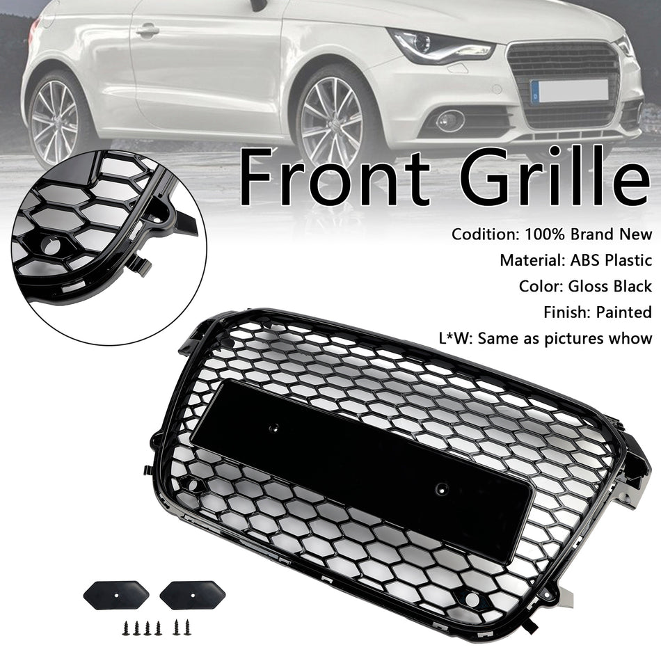 Gloss Black Front Honeycomb Bumper Grill Grille Für Audi A1 S1 2010-2014