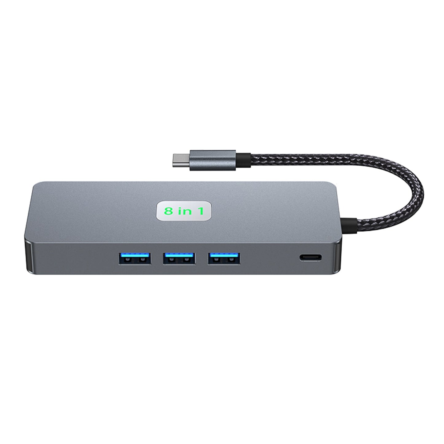 8 in 1 TYPE-C zu RJ45 Gigabit USB 3.0 HDMI DP PD100W Schnittstellen-Hub-Adapter-Dock