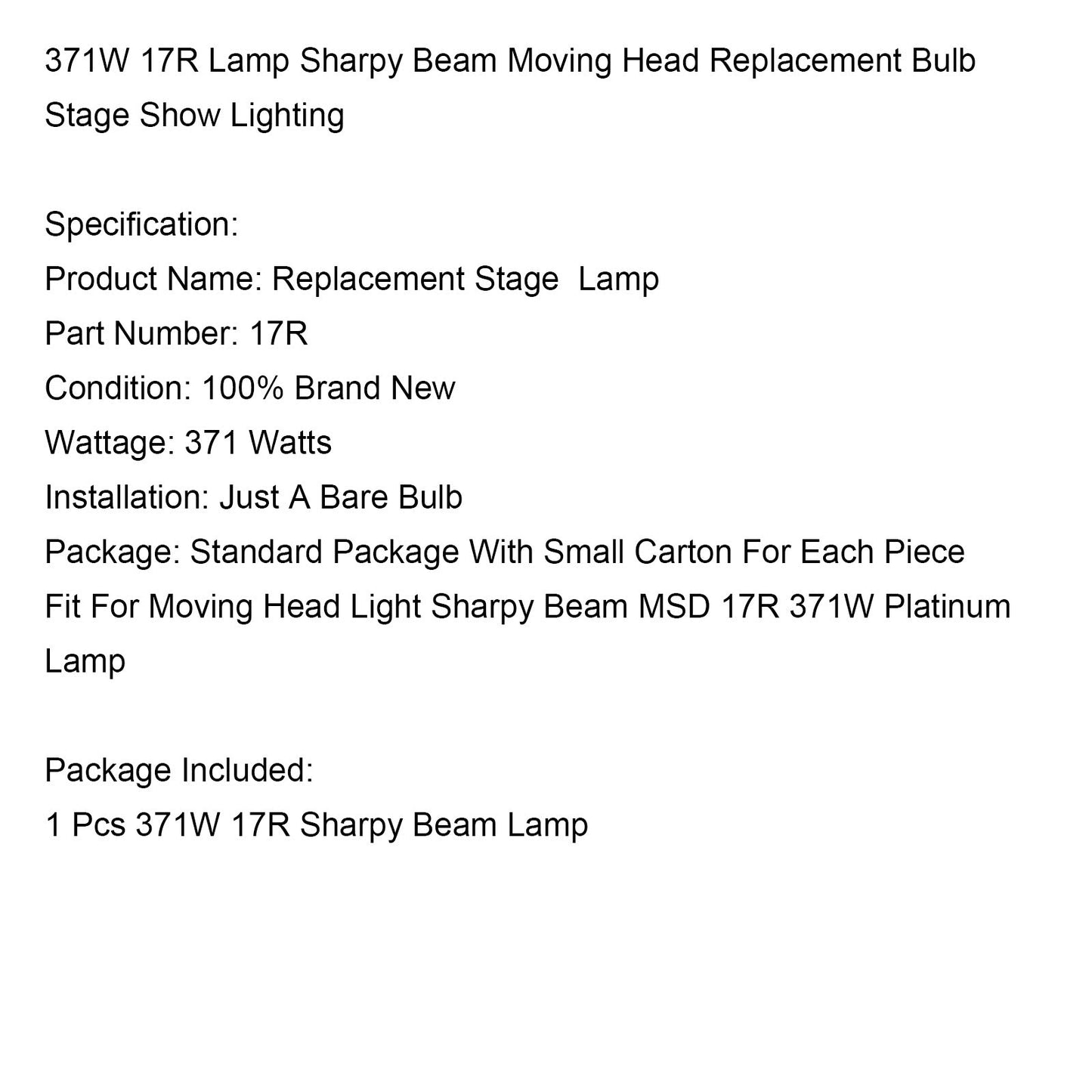 MSD 20R 440W Lampe Sharpy Beam Moving Head Ersatzbirne Bühnenshow-Beleuchtung