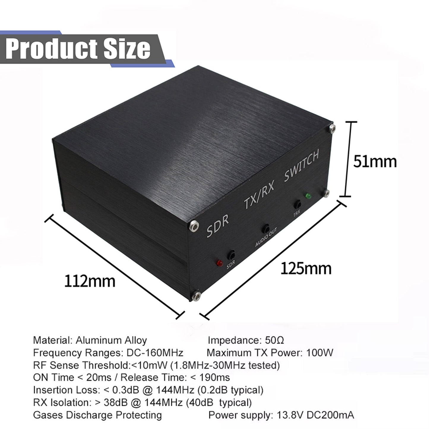 SDR Empfangsschaltantenne Sharing Transceiver TR Switch Box 100W DC 160MHz EU Stecker