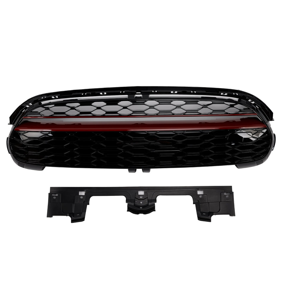 Ab 2014 MINI F56 3-Türer Schrägheck Cooper S, Cooper SD GP-Style Glanzschwarzer Frontgrill mit roter Zierleiste