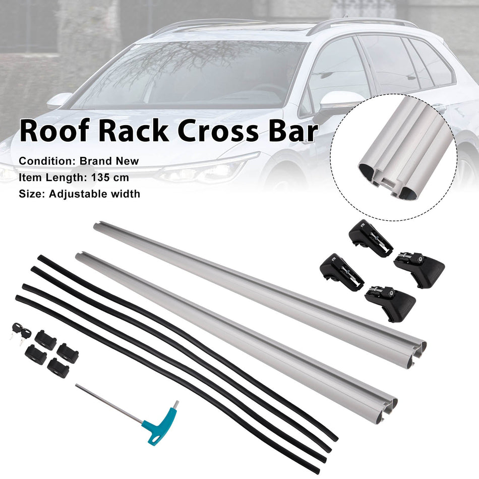 Universeller Aluminium-Dachgepäckträger mit Querträger, abschließbar, 135 cm