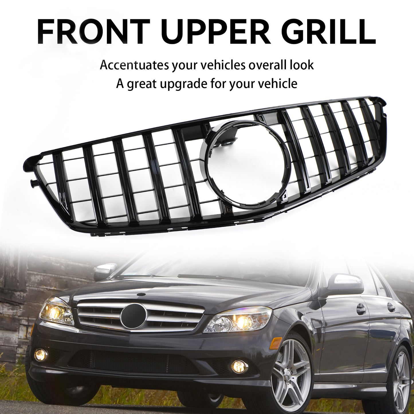 Grille de calandre de pare-chocs avant de Style GTR pour Benz classe C W204 C300 C350 2008-2014