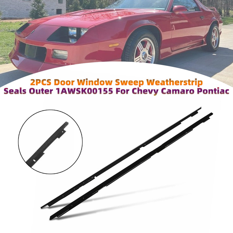 1985-1987 Für Chevrolet Camaro, Außenseite, 2 Stück Türfensterdichtungen, außen, Teilenummer 1AWSK00155