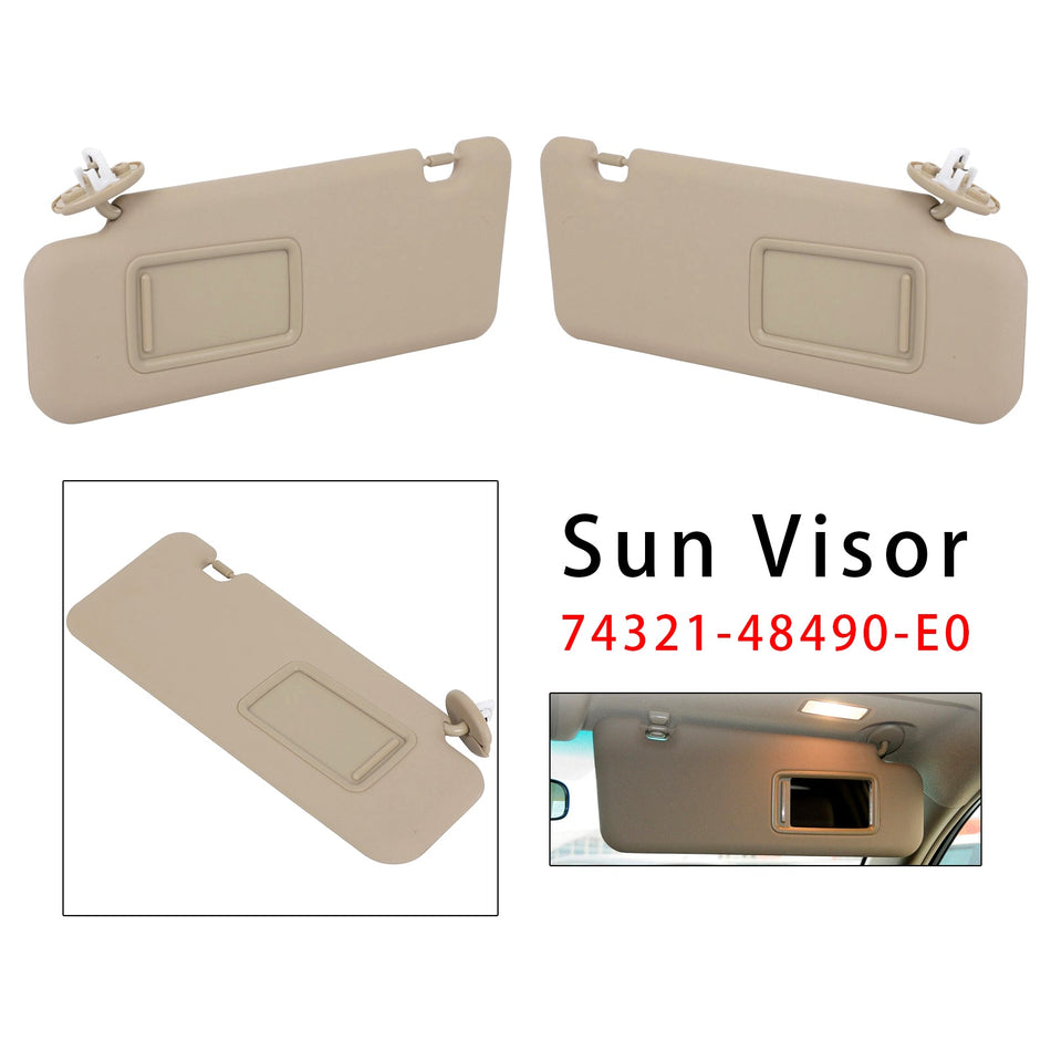 2008–2013 Für Toyota Highlander Paar Beige Sonnenblenden 74321-48490-E0/74320-48500-E0