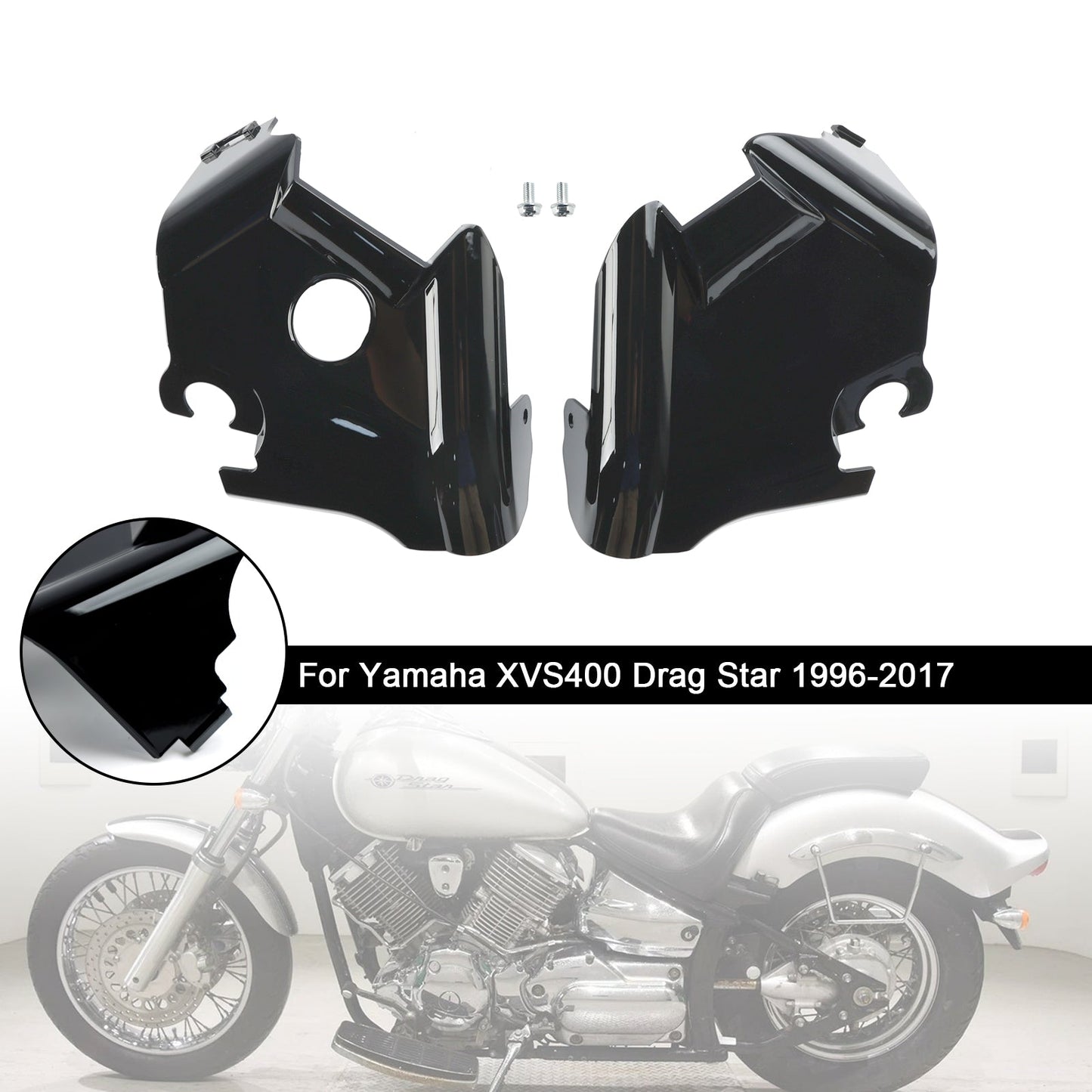 1997-2003 Yamaha XVS650 Drag Star V-Star 650 Custom Classic Yamaha XVS400 Drag Star Gabel Rahmen Hals Abdeckung