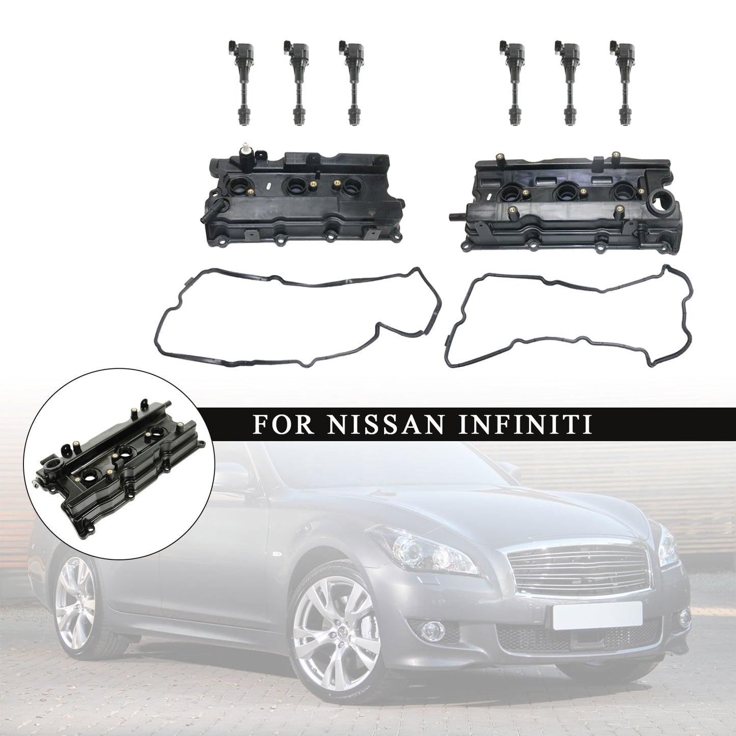 2002-2004 Infiniti I35 Zündungssatz Motorventildeckel Dichtungen + Zündspule UF-349 132648J102