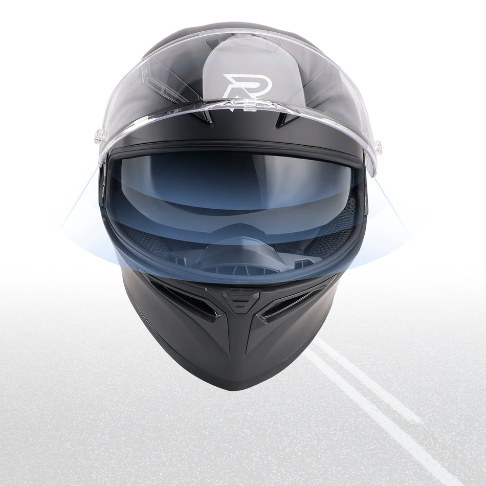 DOT Motorradhelm für Erwachsene, Street, Integralhelm, Orange, Mattschwarz