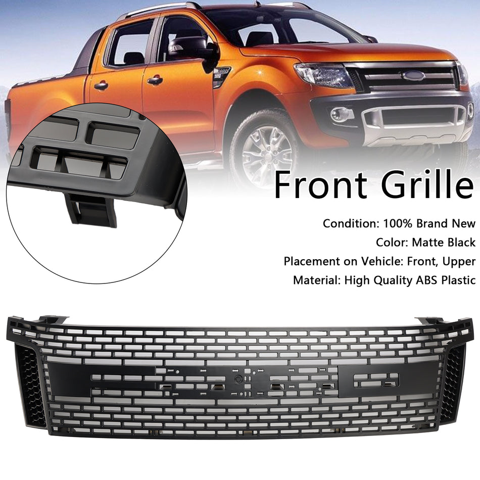 Matt Black Front Bumper Grill Grille Für Ford Ranger T6 PX1 2012-2014