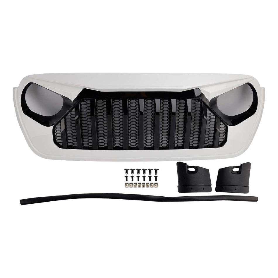 Frontgrill-Stoßstangengrill, weiß &amp; schwarz, passend für Jeep Wrangler JL JT (2018–2023)