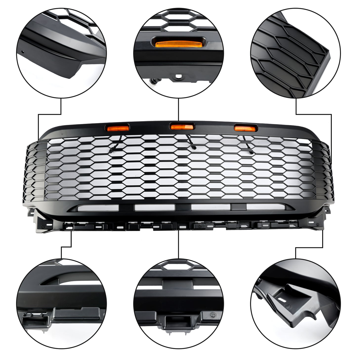 Replacement ABS Front Bumper Grill Grille Für Ford F150 2021-2023 Raptor W/ LED