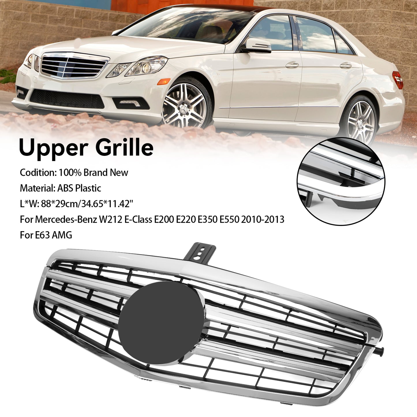 Front Bumper Grille Grill Für Mercedes-Benz W212 E Class E350 E550 2010-2013