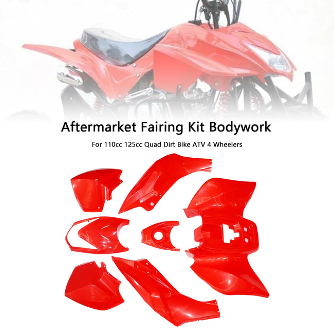 Kunststoff Verkleidung Kotflügel Wachen Abdeckung Kit Für 125cc Tiger Quad Dirt Bike ATV Rot