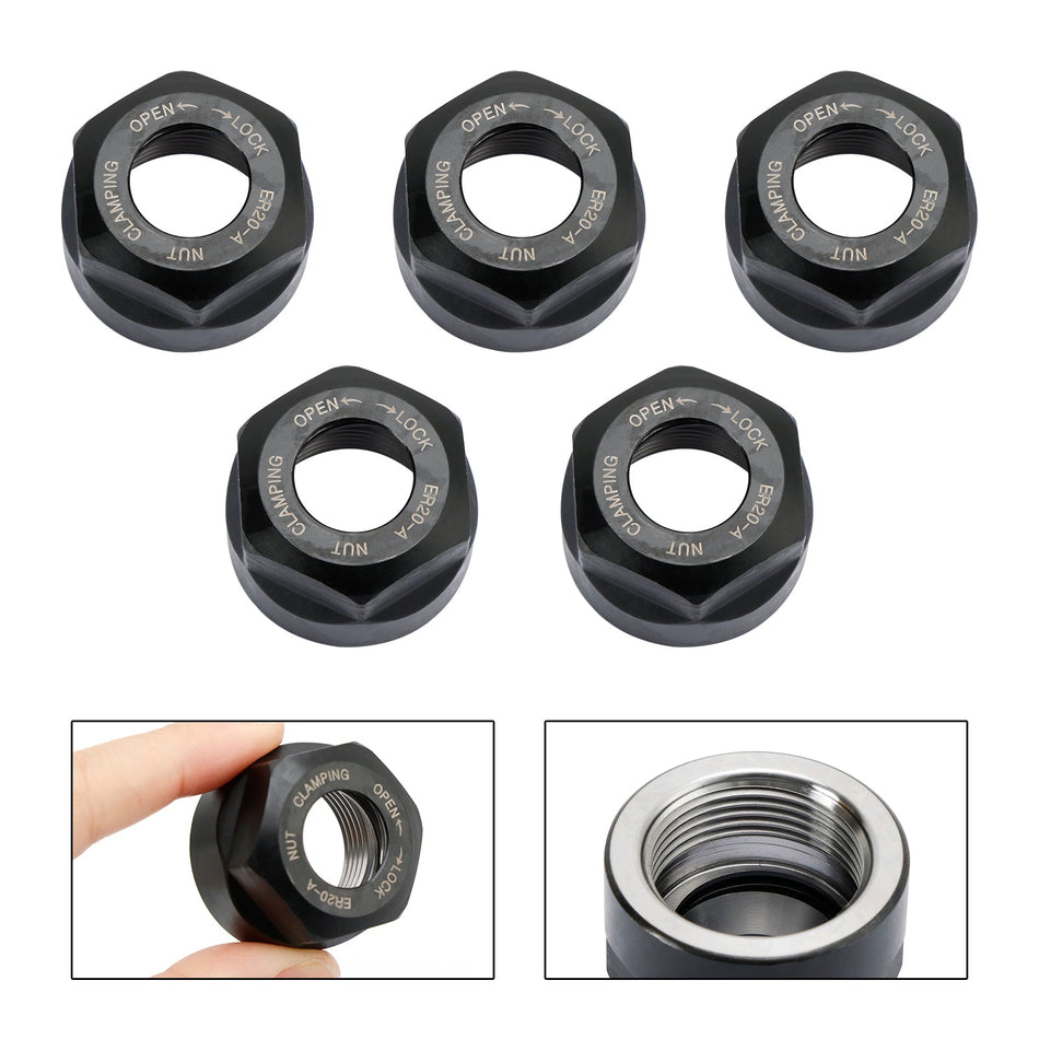 5 Stücke ER20-A Typ Spannzange Spannmutter Spannfutterhalter CNC Fr?sen Drehmaschine Werkzeughalter
