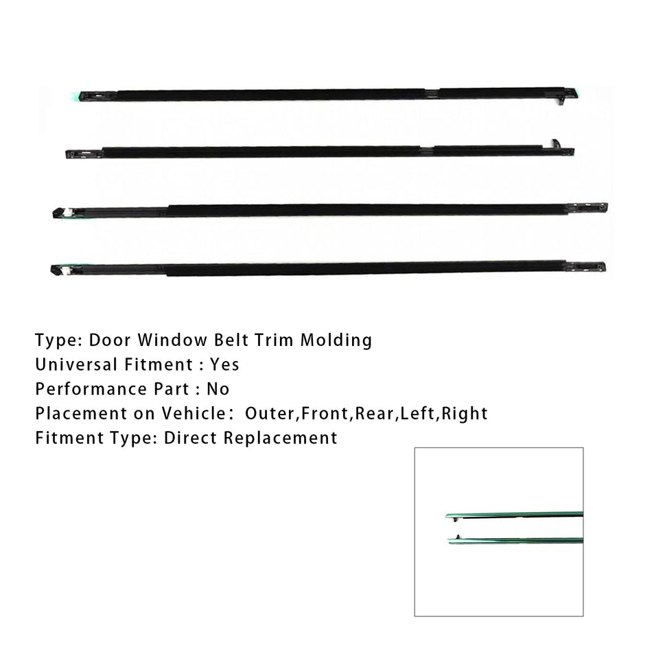 2003–2005 Honda Accord CM5 4D Sedan 4 Stück Tür Fenster Gürtel Trim Molding