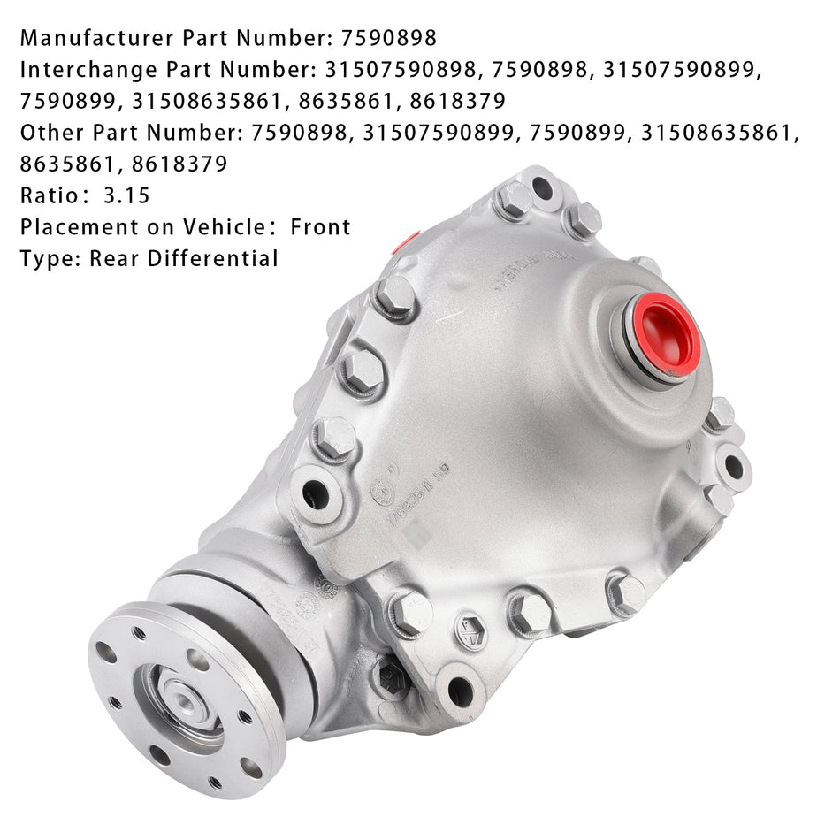 BMW F20 F30 F31 F32 X5 E70 X6 E71 Vorderachsdifferential 31507590898 3,15 Verhältnis 7590898 31507590898