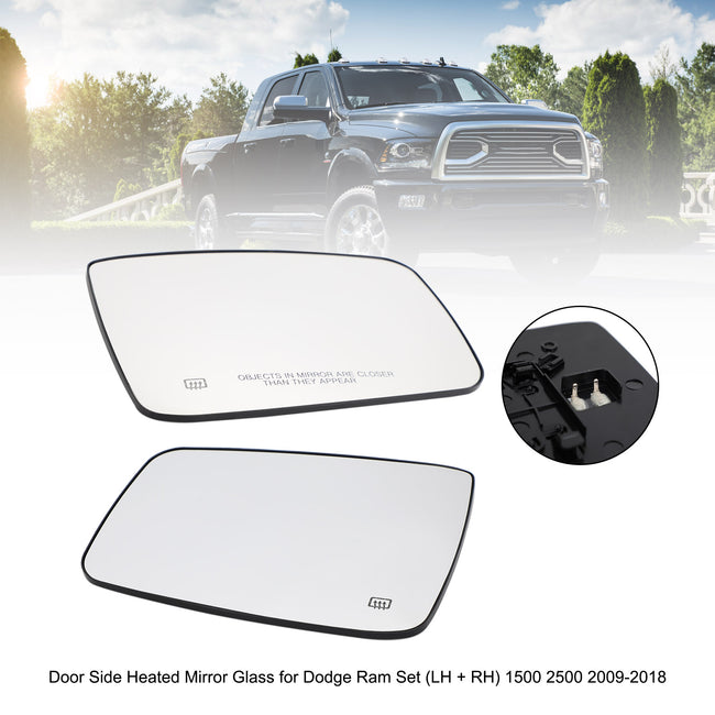 Door Side Heated Mirror Glass für Dodge Ram Set (LH + RH) 1500 2500 2009-2018